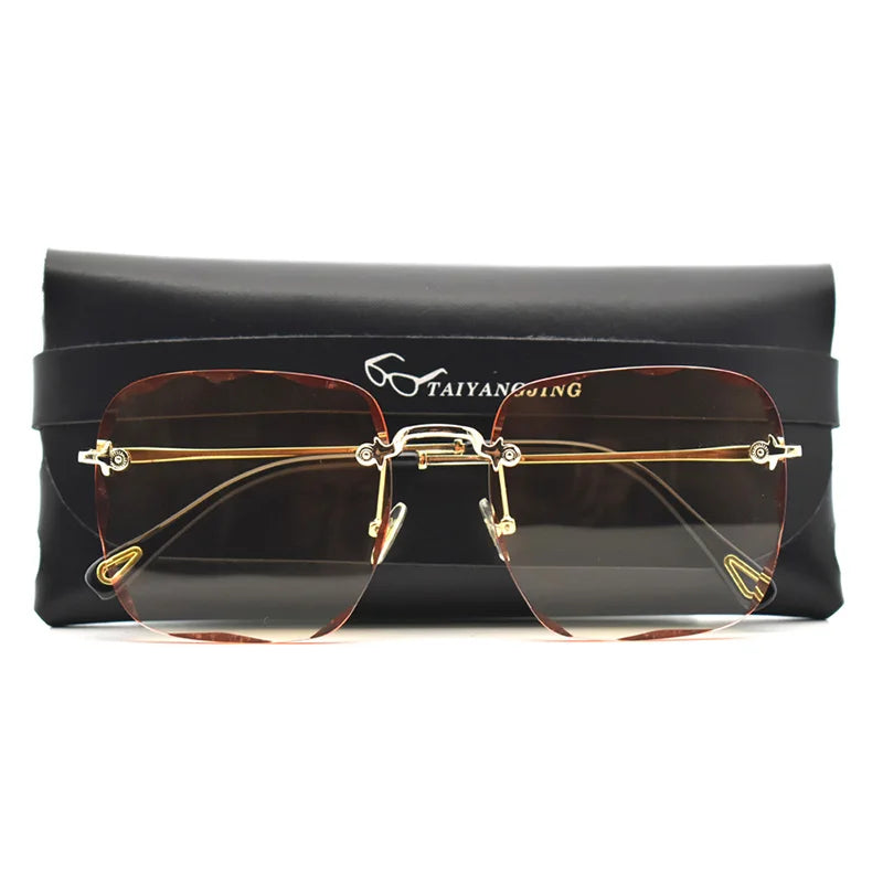 RBB Women’s Rimless Sunglasses – UV400 Gradient Summer Shades