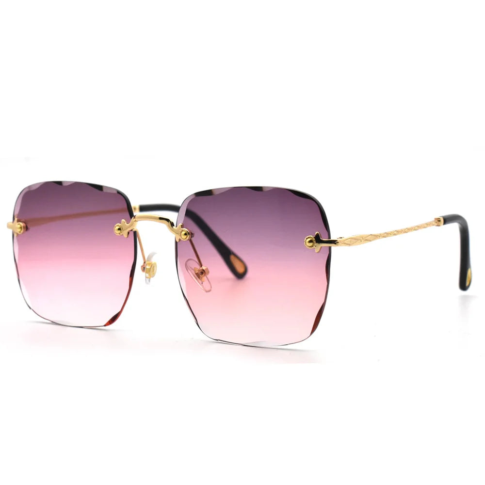 RBB Women’s Rimless Sunglasses – UV400 Gradient Summer Shades