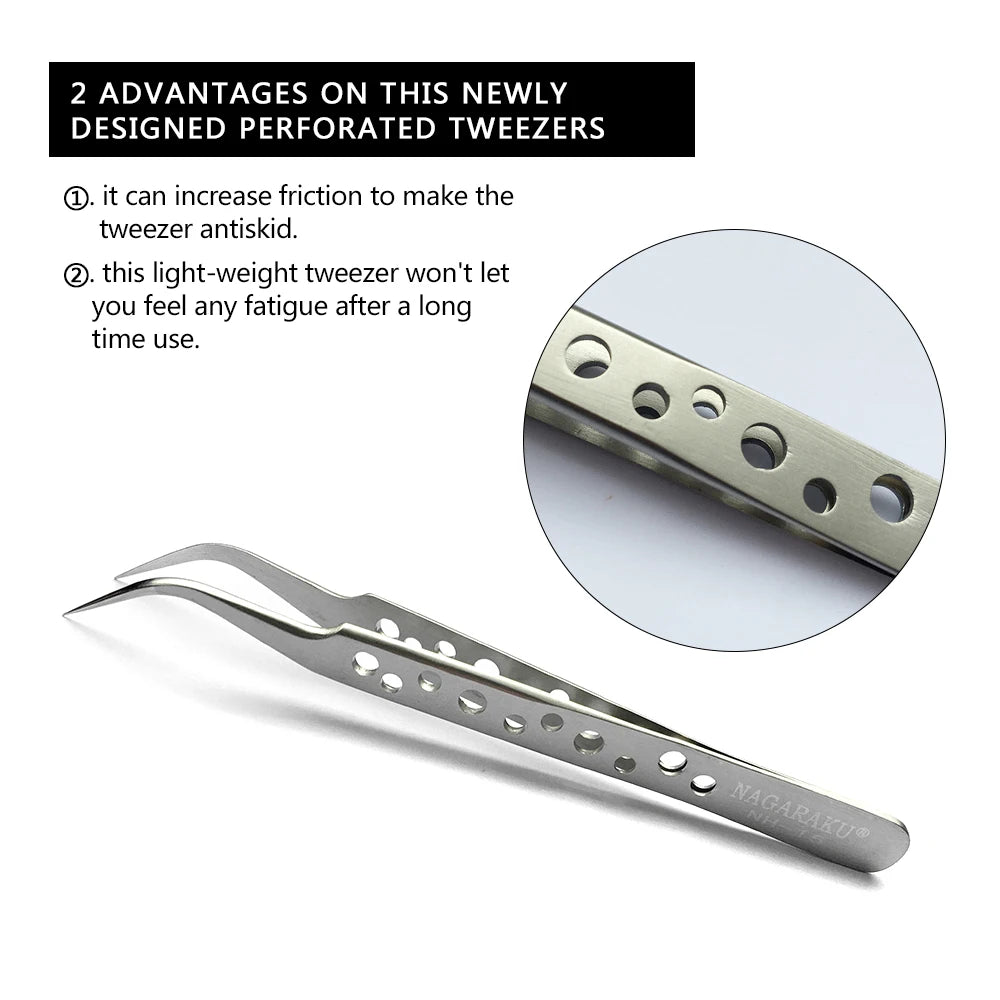 Stainless Steel Eyelash Extension Tweezers – 3D Precision Lash Applicator Tool