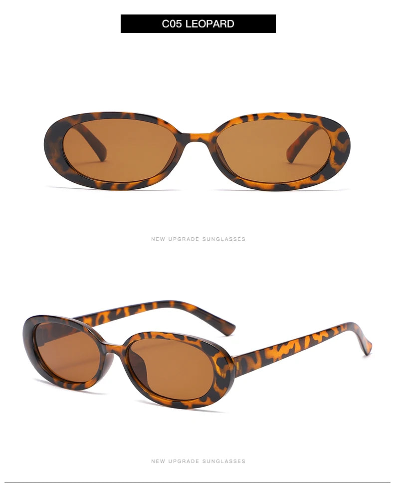 RBB 8-Piece Small Oval Vintage Sunglasses Set for Women – Retro UV400 Classic Shades