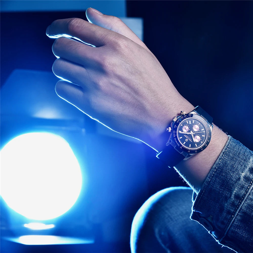 RBB DESIGN VK63 Men’s Quartz Chronograph Dive Watch – Luxury Sapphire Glass, Date Display, 100M Waterproof