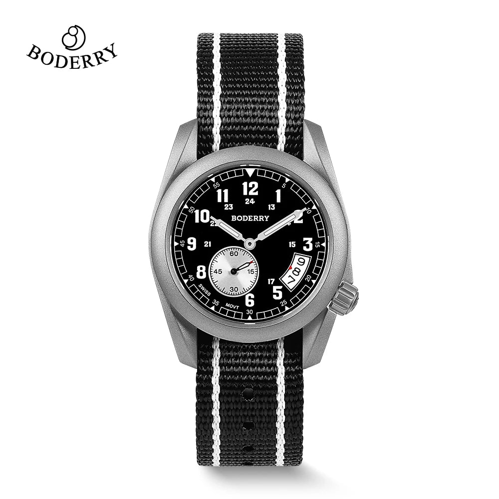 RBB Voyager 38 Titanium Field Quartz Watch – 100M Waterproof, Military Sport, Luminous Business Wristwatch