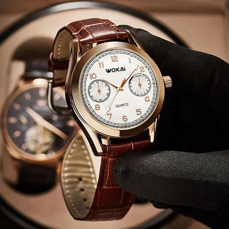 RBB Men’s Double Circle Quartz Watch – Fashion Casual, Digital Minimalist, Business & Sports Style