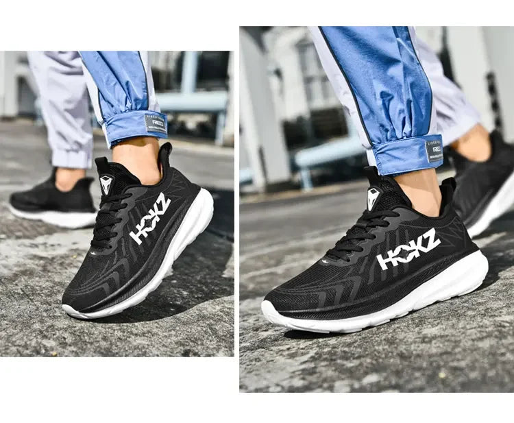 Men’s Breathable Mesh Running Shoes with Thick Soft Sole – High-Quality Outdoor Sports Sneakers