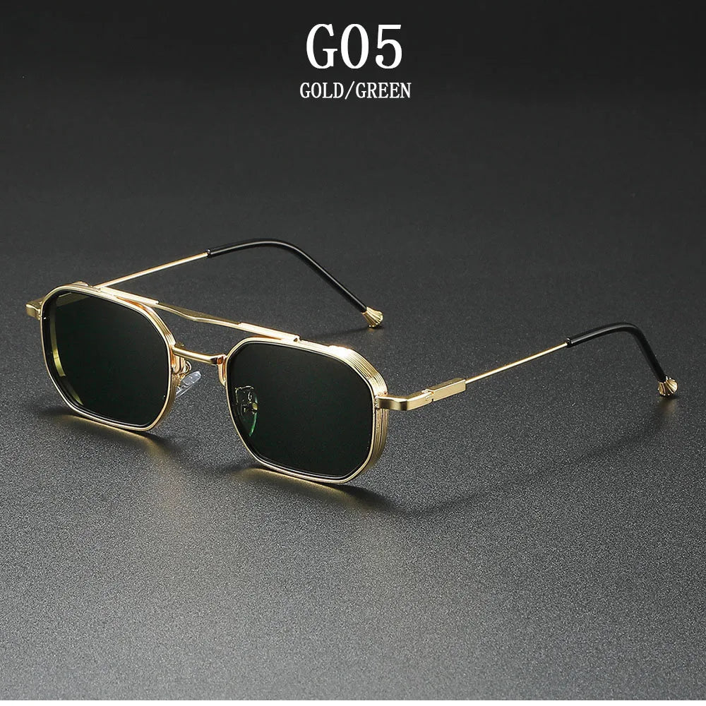 RBB 2025 Vintage Square Sunglasses – Trendy Steampunk Fashion Eyewear for Men & Women