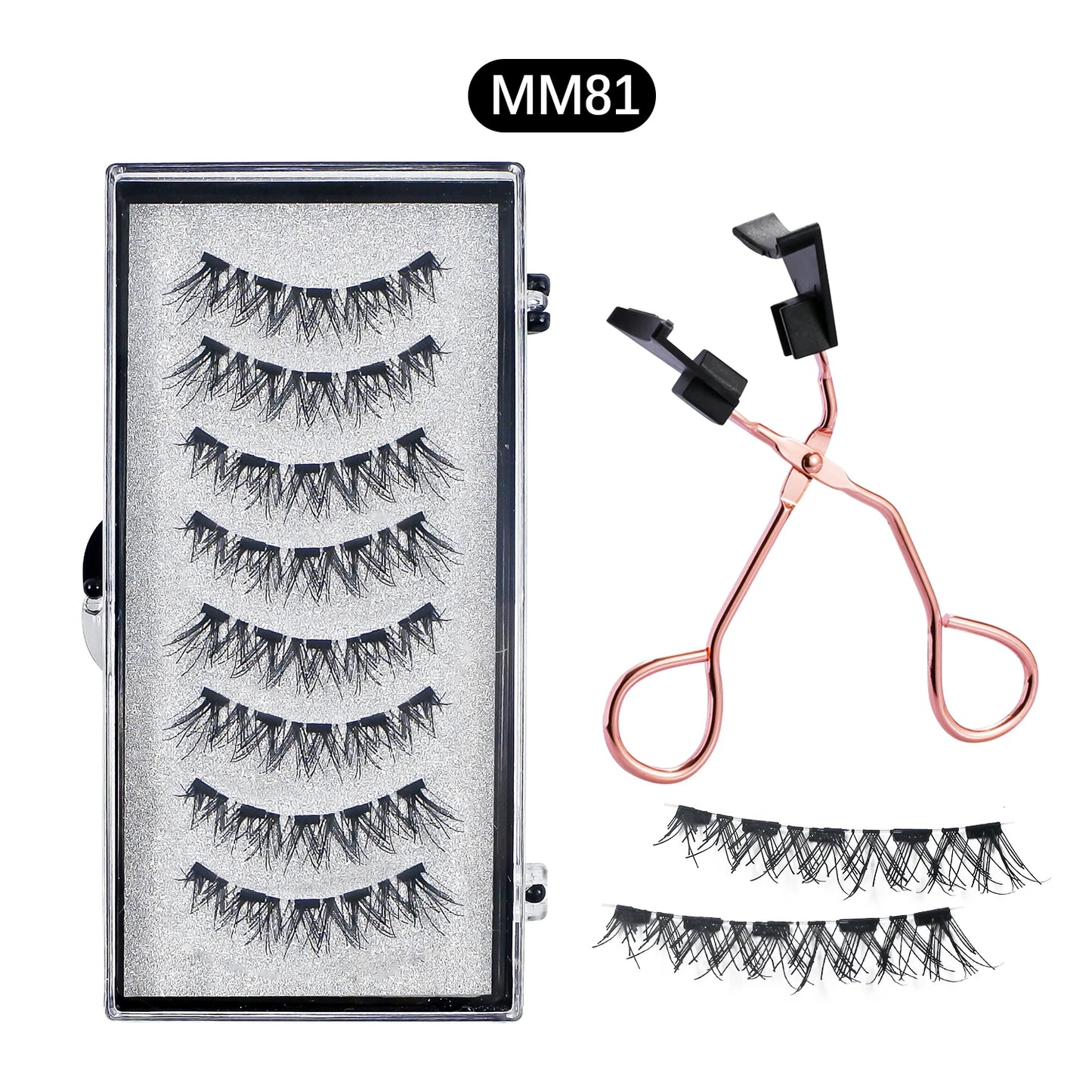 RBB 8Pcs Magnetic Eyelashes Set – No Glue Needed, Reusable Natural Thick Lashes with Applicator