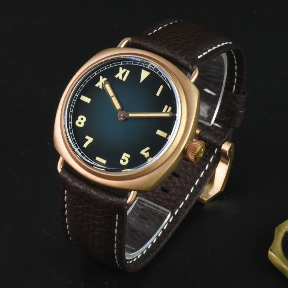 RBB Solid Bronze Men's Quartz Watch – Ronda 502 Movement, Sapphire Crystal, 20ATM Waterproof, Minimalist 2-Hand Design