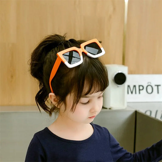 RBB Kids Oversized Square Sunglasses – Trendy Double-Color Frame Eyewear for Boys & Girls