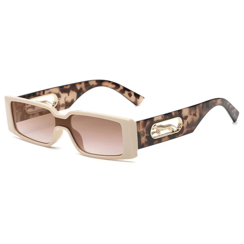 RBB Cycling Rectangle Sunglasses – Leopard Hollow Design, UV400 Protection