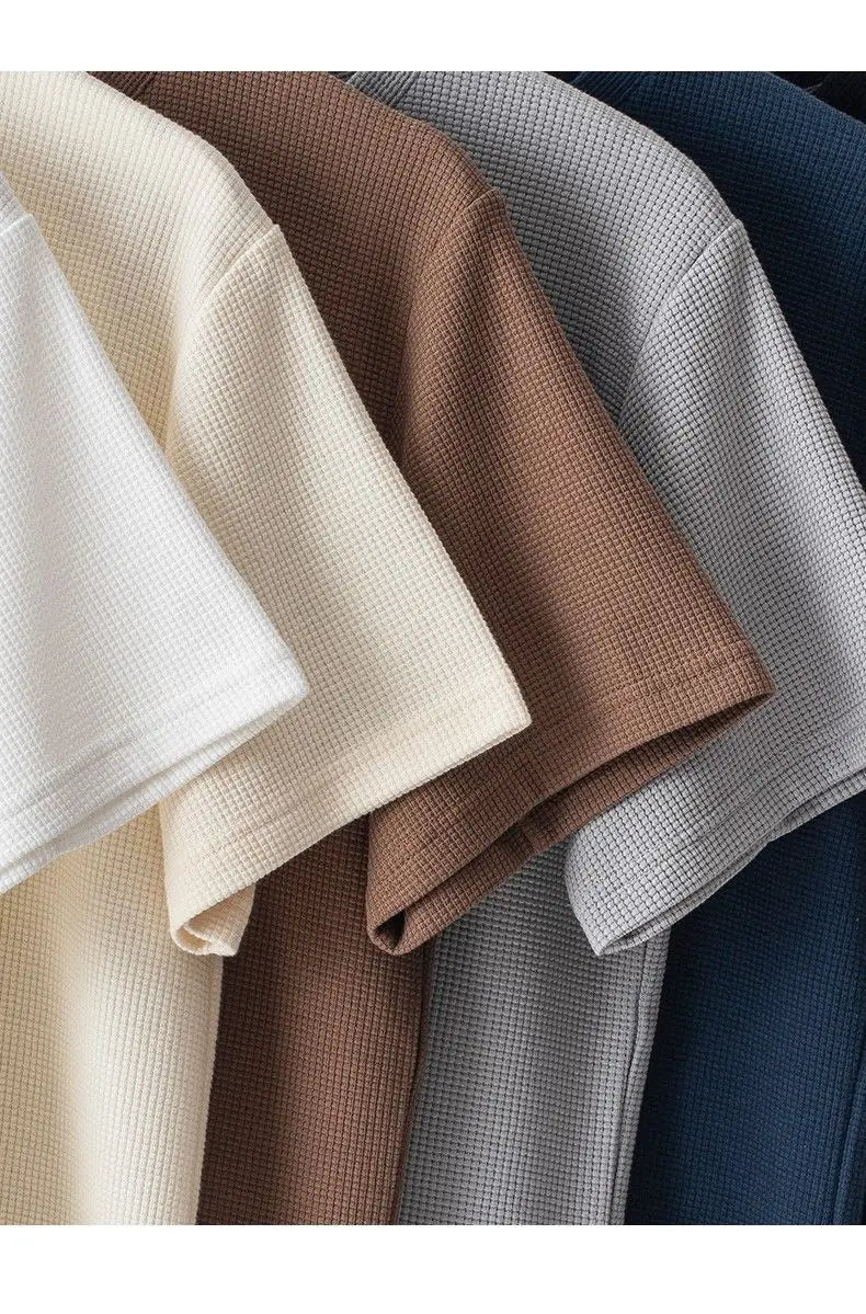 RBB Unisex Waffle Knit Summer T-Shirt – Lightweight & Loose Fit