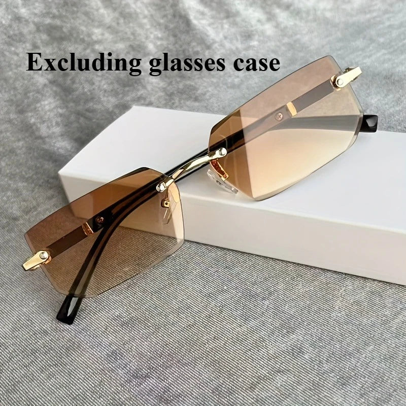 RBB Y2K Inspired Rimless Fashion Sunglasses – Unisex Decorative Eyewear for Streetwear, Parties & Holidays