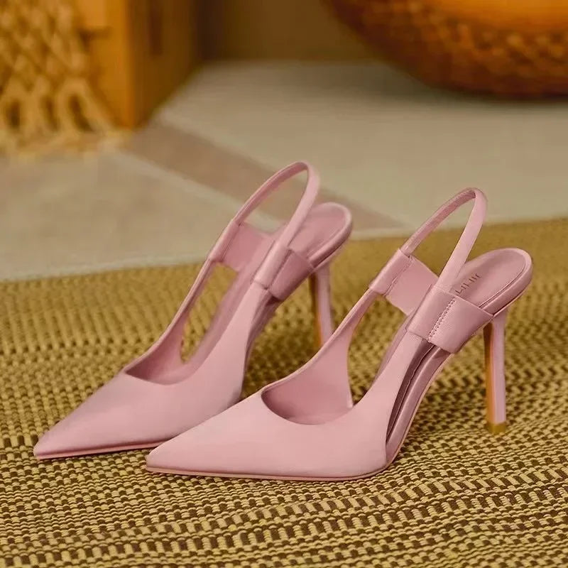 RBB New Designer Luxury Women Slingback Sandals Pointed Toe Slip on Thin High Heel Ladies Elegant Pumps Shoes Sandals 35-43