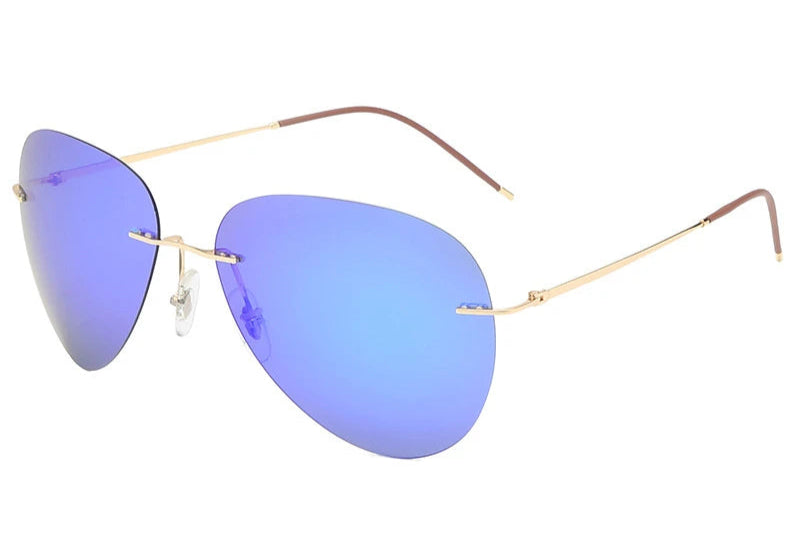 RBB Ultra-Light Frameless Photochromic Sunglasses | Polarized Titanium Goggles for Day & Night Driving & Fishing