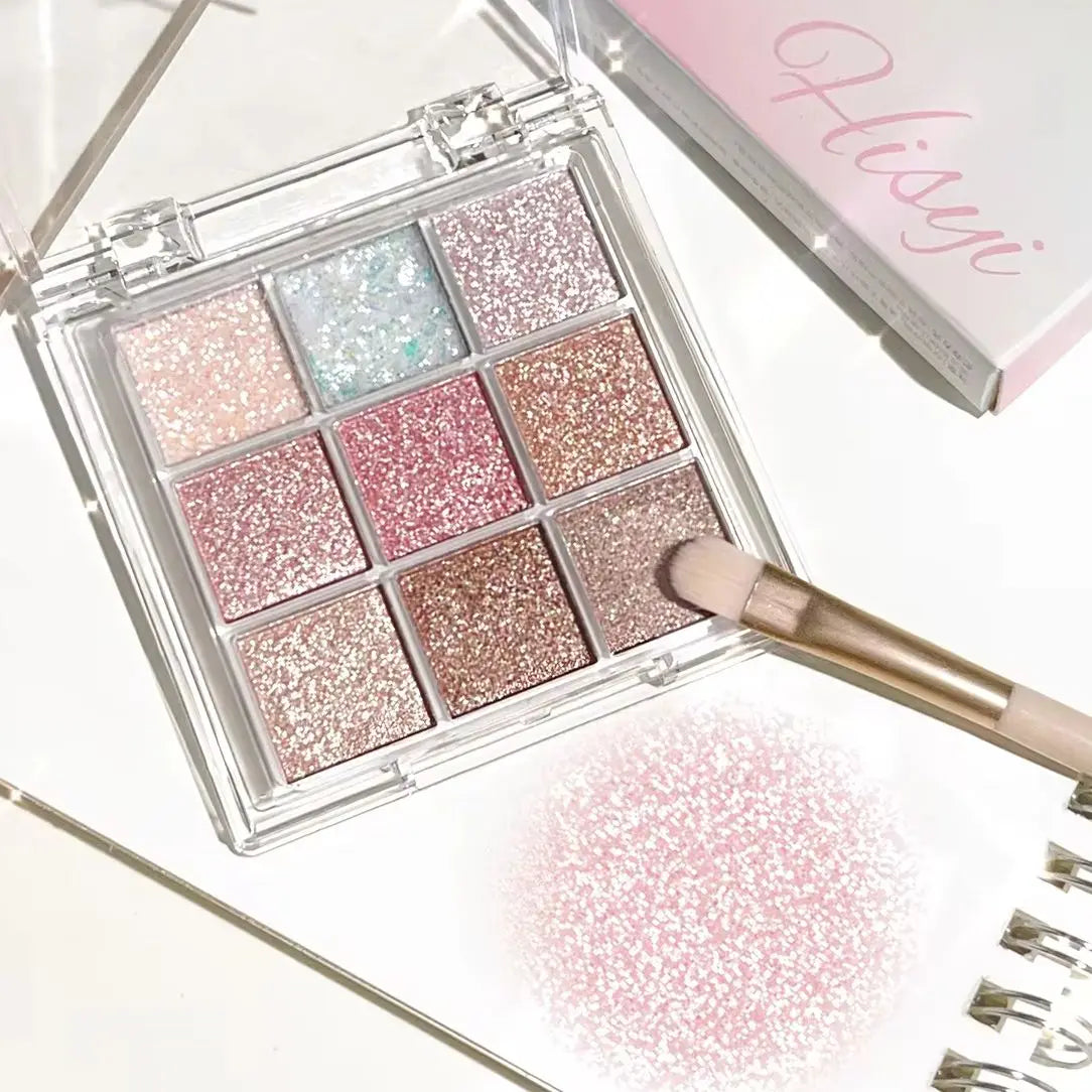 Pearlescent Glitter Highlighter & Eyeshadow Palette – Long-Lasting, Sweat & Water Resistant