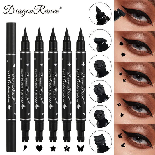 Double-Head Star Seal Eyeliner – Waterproof, Non-Smudge, Embellished Plum Eye Tail for Beginners