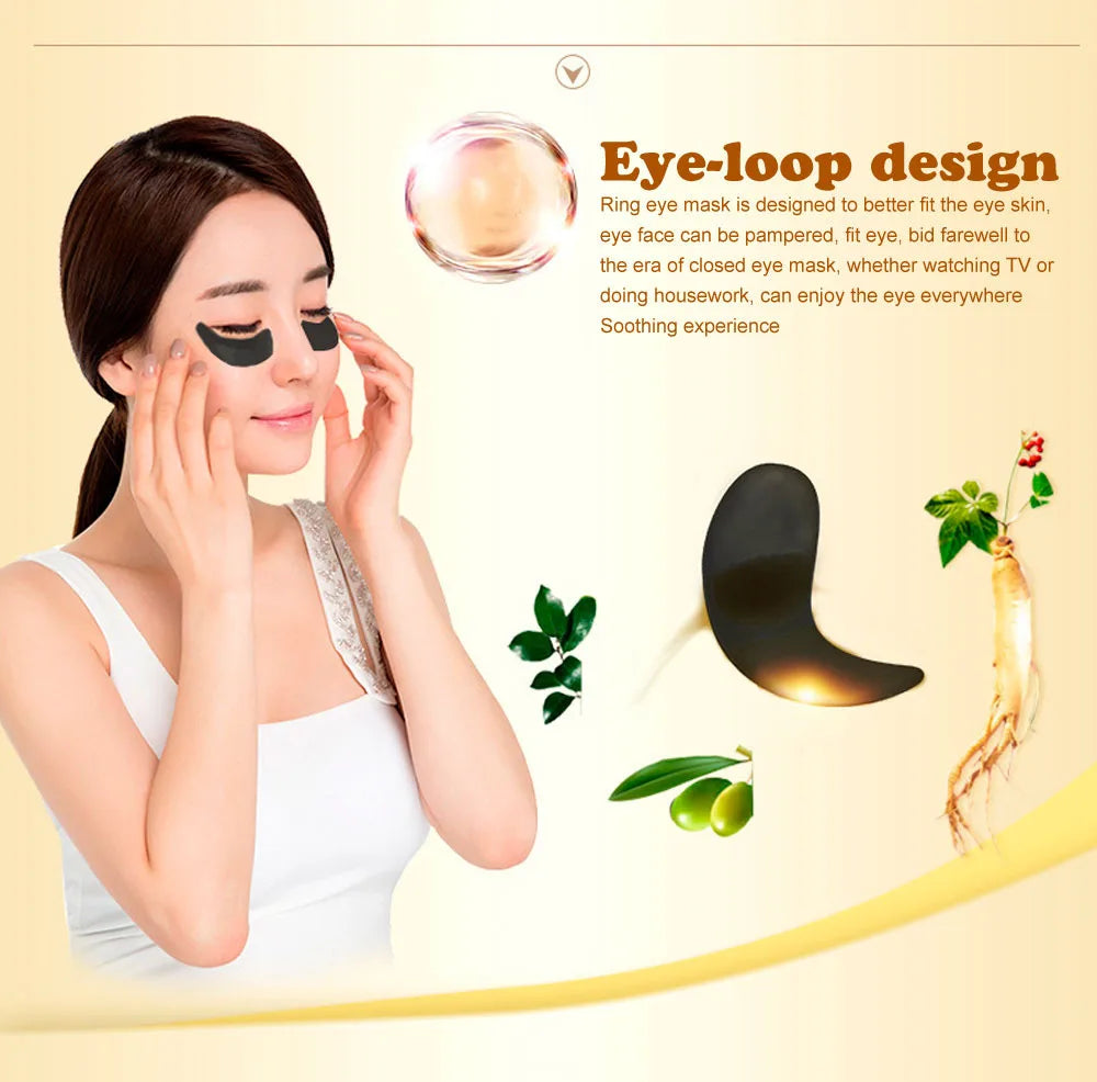 20Pcs (10 Pairs) Gold Collagen Crystal Eye Masks – Firming, Moisturizing & Nourishing Eye Patches for Skincare