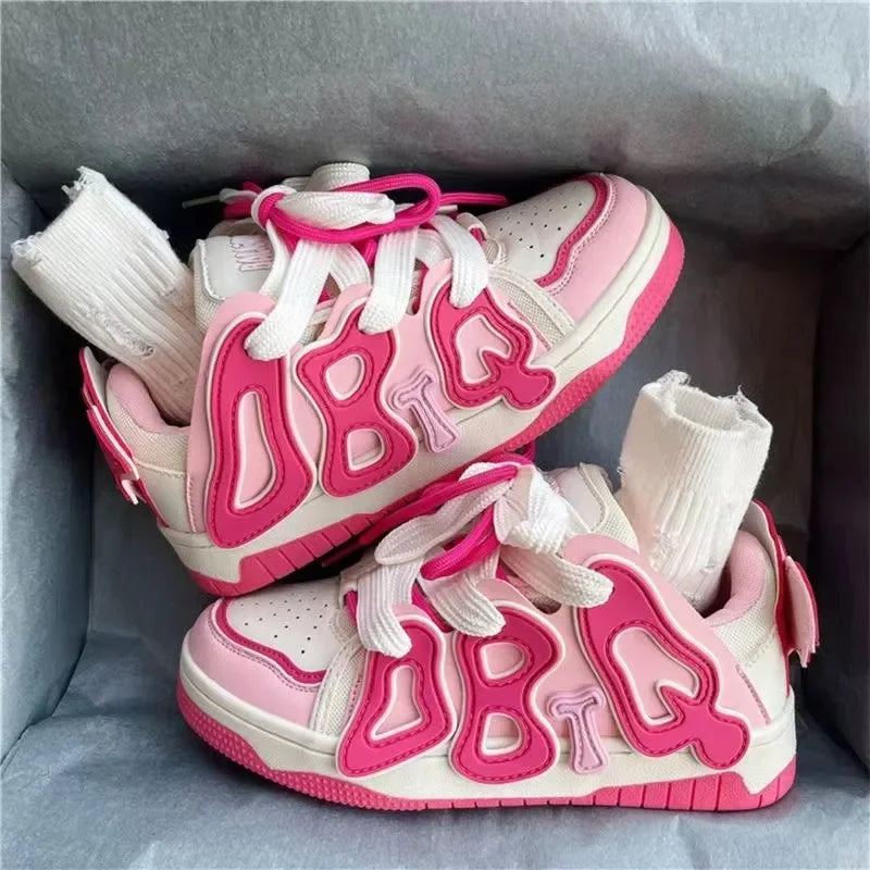 Kawaii Pink Sneakers – Cute & Wear-Resistant Women’s Shoes