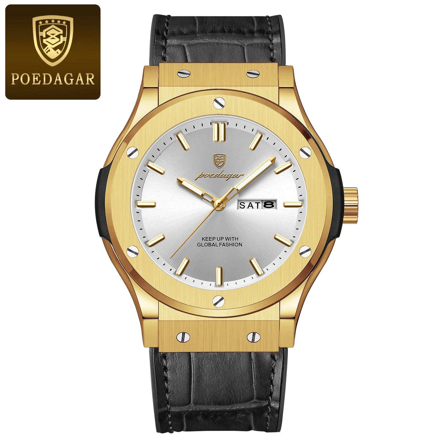 RBB Luxury Business Men’s Quartz Watch – Waterproof, Luminous, Date & Week Display, Silicone Strap