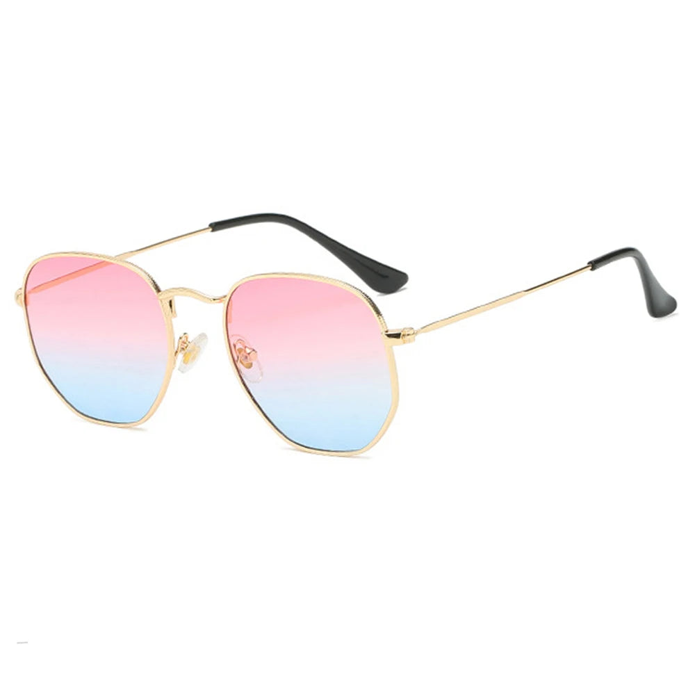 RBB Small Square Metal Frame Sunglasses – Mirrored UV400 Unisex