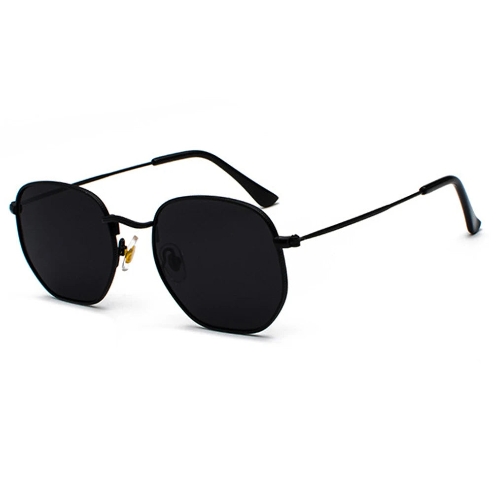 RBB Small Square Metal Frame Sunglasses – Mirrored UV400 Unisex