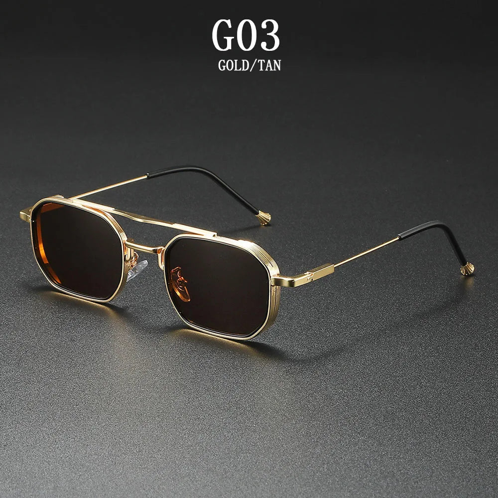 RBB 2025 Vintage Square Sunglasses – Trendy Steampunk Fashion Eyewear for Men & Women