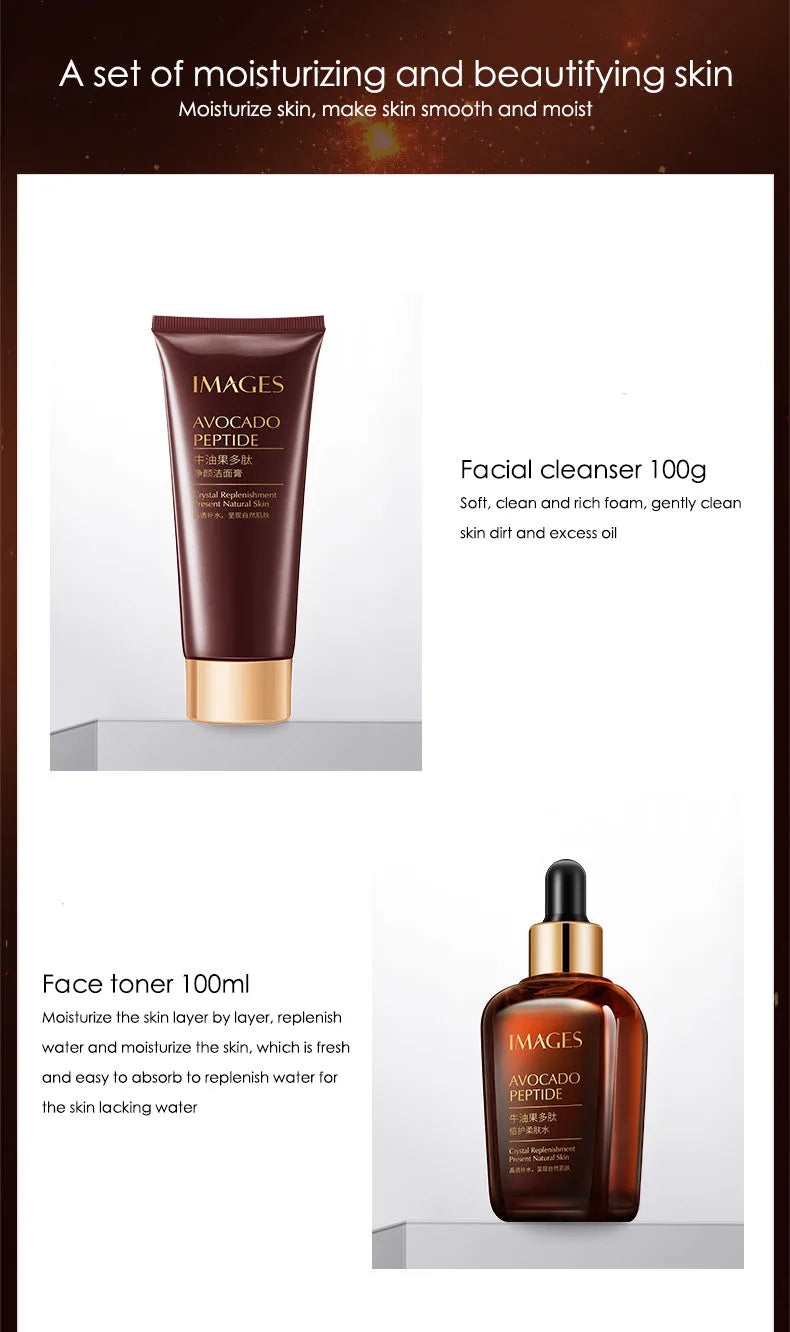 5-in-1 Avocado Skin Care Set – Cleanser, Serum, Face & Eye Creams