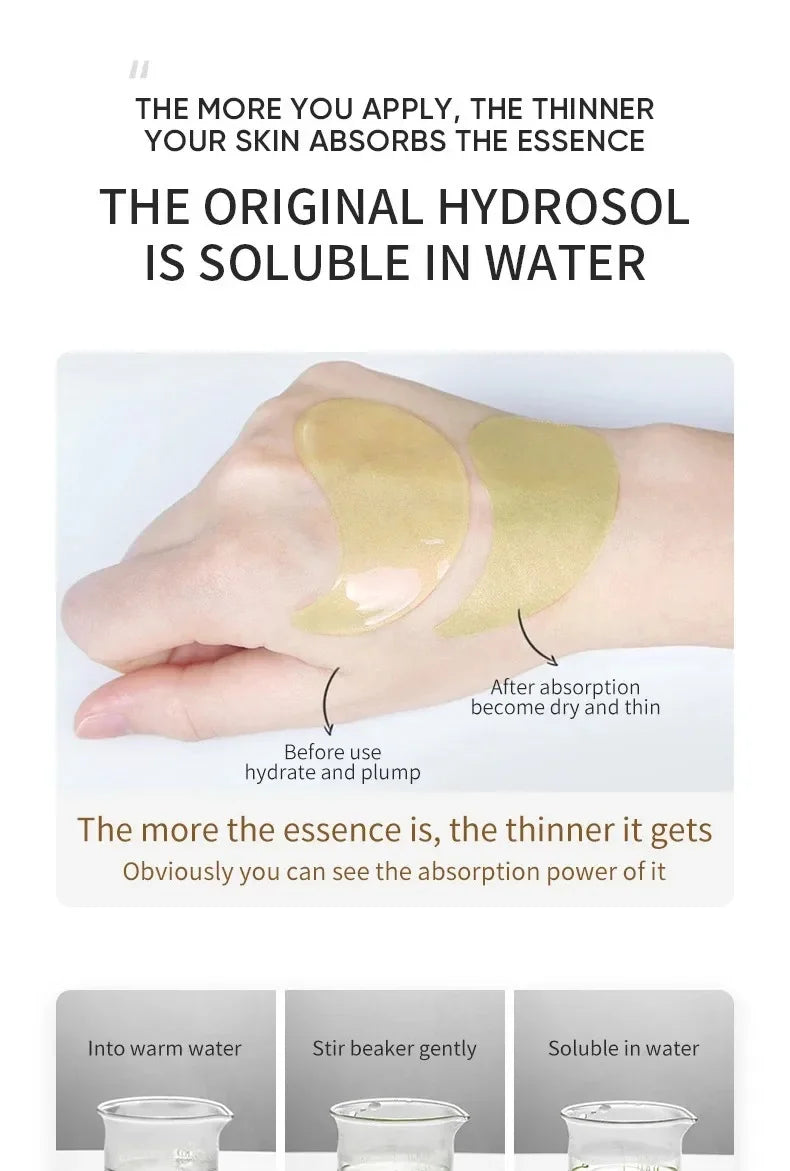 60/120PCS Avocado Gold Eye Masks – Anti-Wrinkle, Moisturizing & Dark Circle Treatment