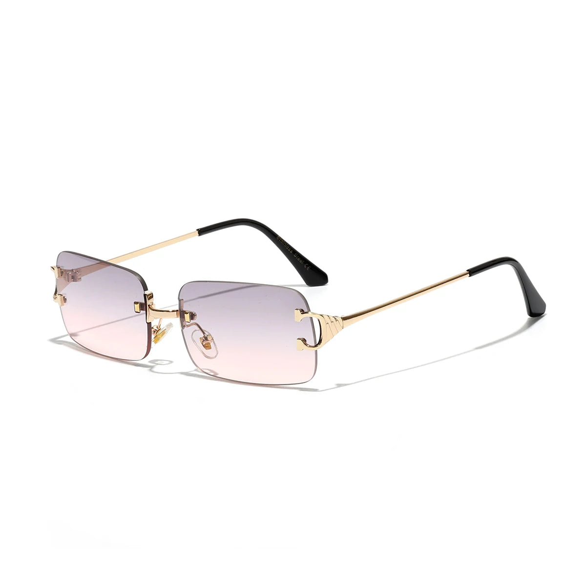 RBB 2025 Rimless Square UV400 Sunglasses – Unisex Designer Outdoor Metal Frame Shades