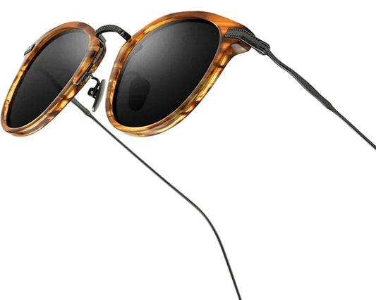 RBB Retro Square Polarized Sunglasses – Acetate & Titanium Frame Eyewear for Men & Women