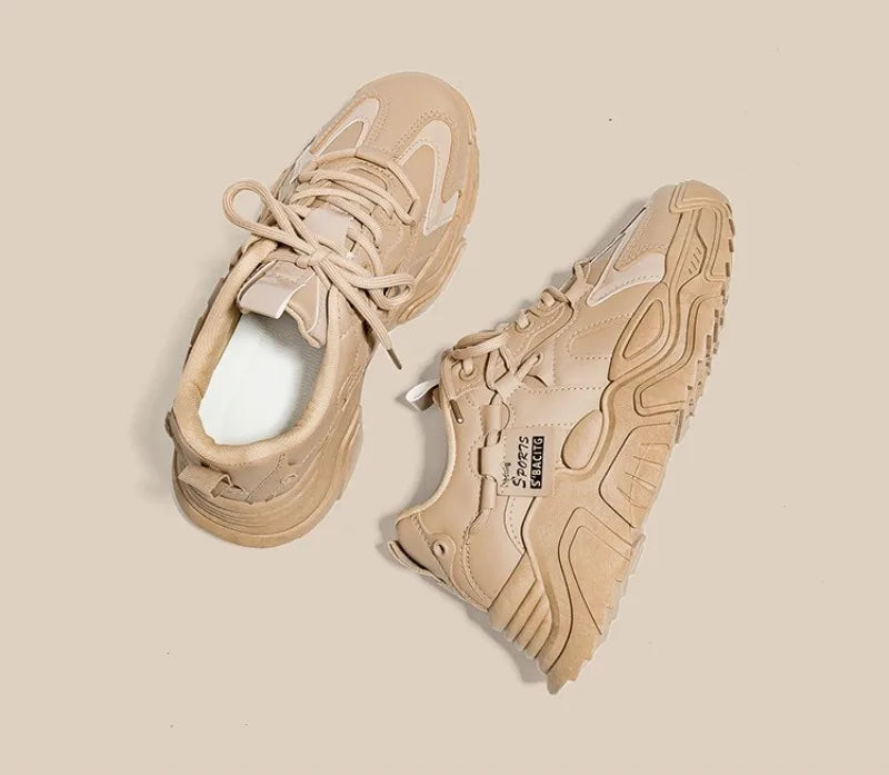 Chunky 2025 Women's Leather Sneakers – Casual Sport Trainers