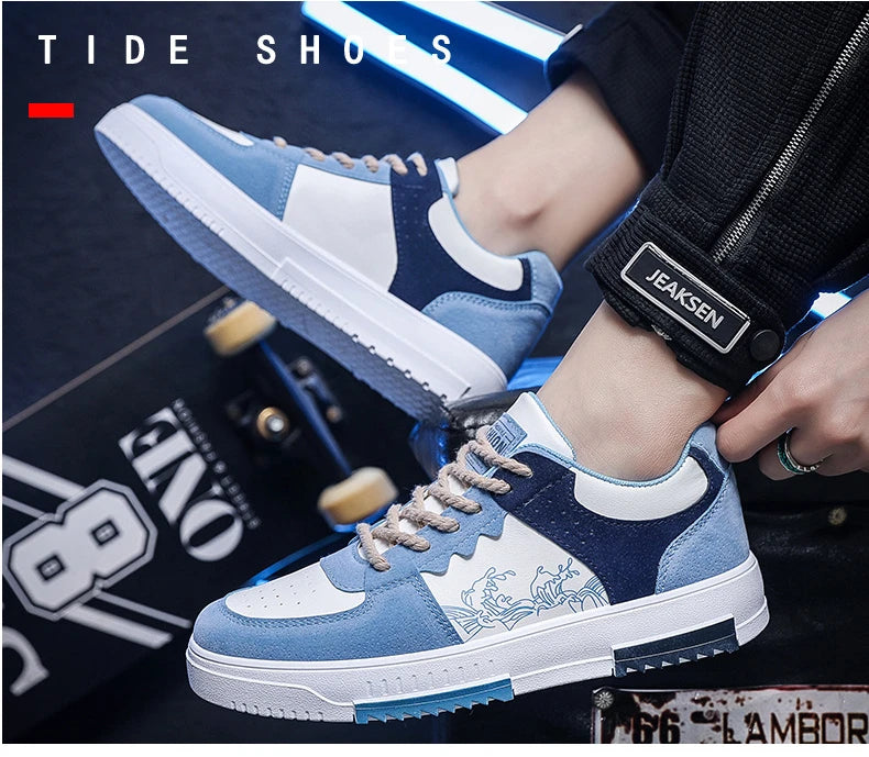 Men’s Breathable Lace-Up Sneakers – Lightweight Comfort for Everyday Wear