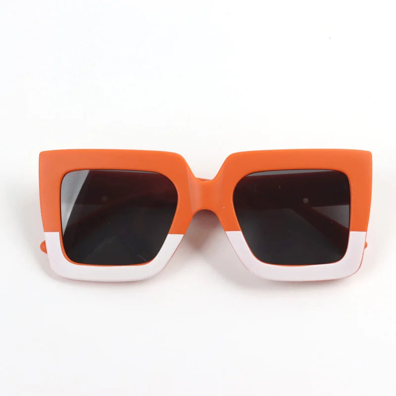 RBB Kids Oversized Square Sunglasses – Trendy Double-Color Frame Eyewear for Boys & Girls