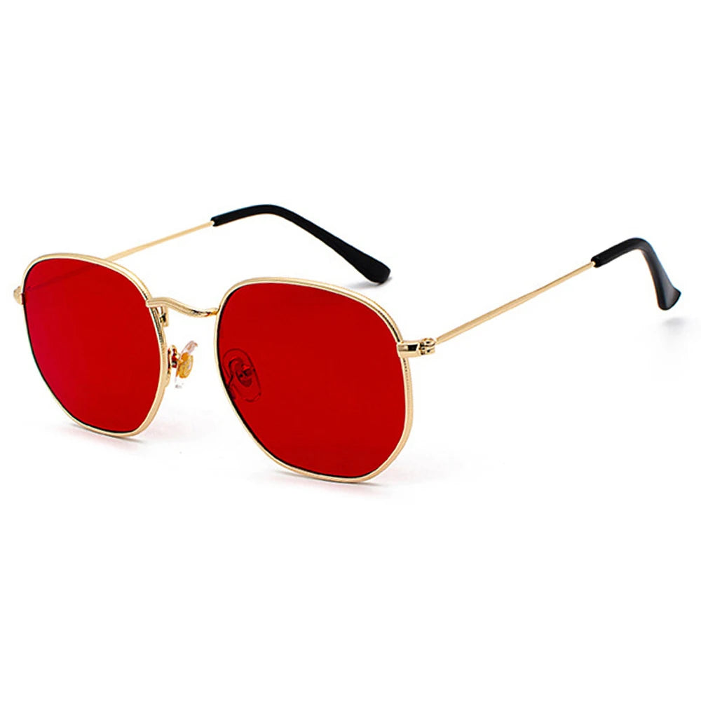 RBB Small Square Metal Frame Sunglasses – Mirrored UV400 Unisex