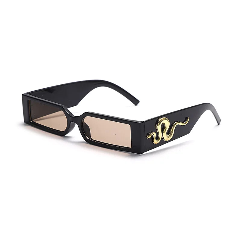 RBB Small Frame Hip Hop Diamond Snake Sunglasses – Retro Square Unisex