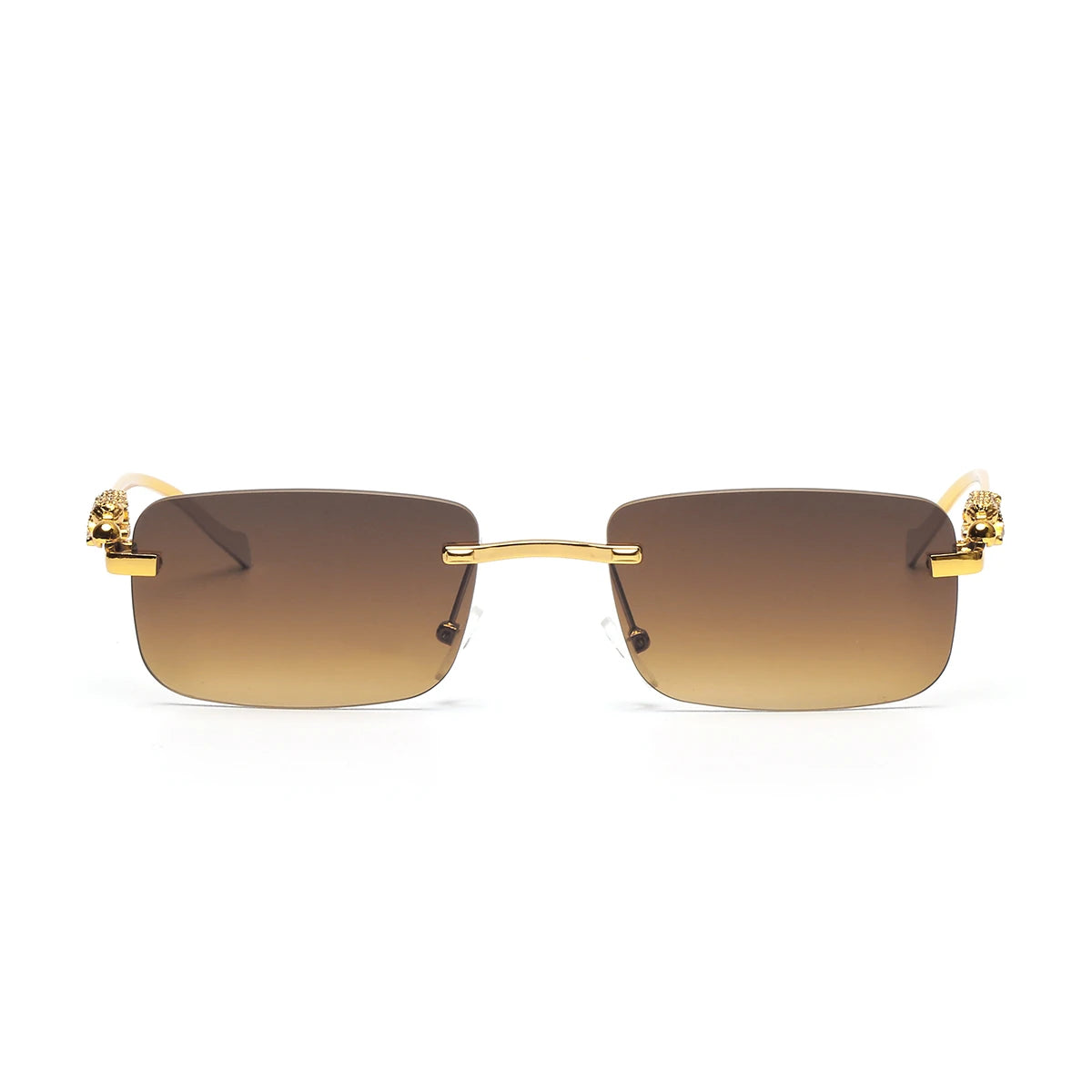 RBB Rimless Square Metal Sunglasses – Unisex UV400 Outdoor Designer Shades