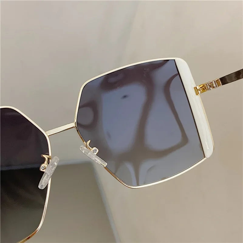 RBB Fashion Square Sunglasses – Women’s UV400 Designer Metal Eyewear