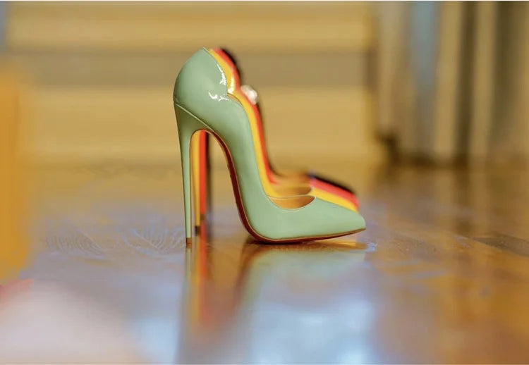 RBB Luxe Custom Stiletto – 12cm Patent Leather Heels with Red Sole