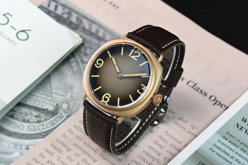 RBB Solid Bronze Men's Quartz Watch – Ronda 502 Movement, Sapphire Crystal, 20ATM Waterproof, Minimalist 2-Hand Design