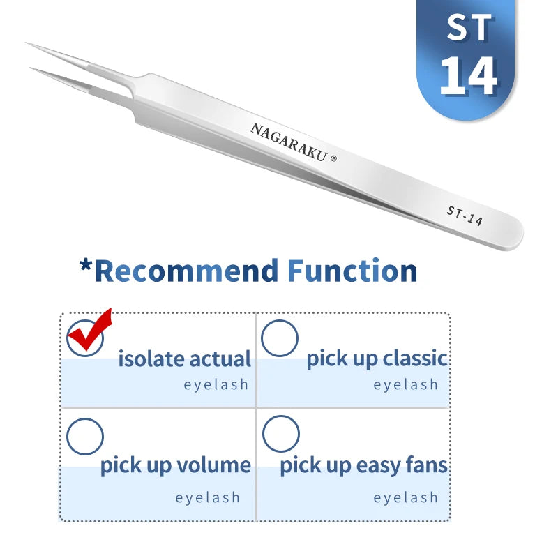 Stainless Steel Eyelash Extension Tweezers – 3D Precision Lash Applicator Tool