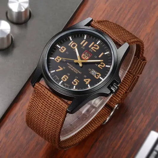 RBB Men's Luxury Military Quartz Watch – Nylon Band, Sport & Casual Design