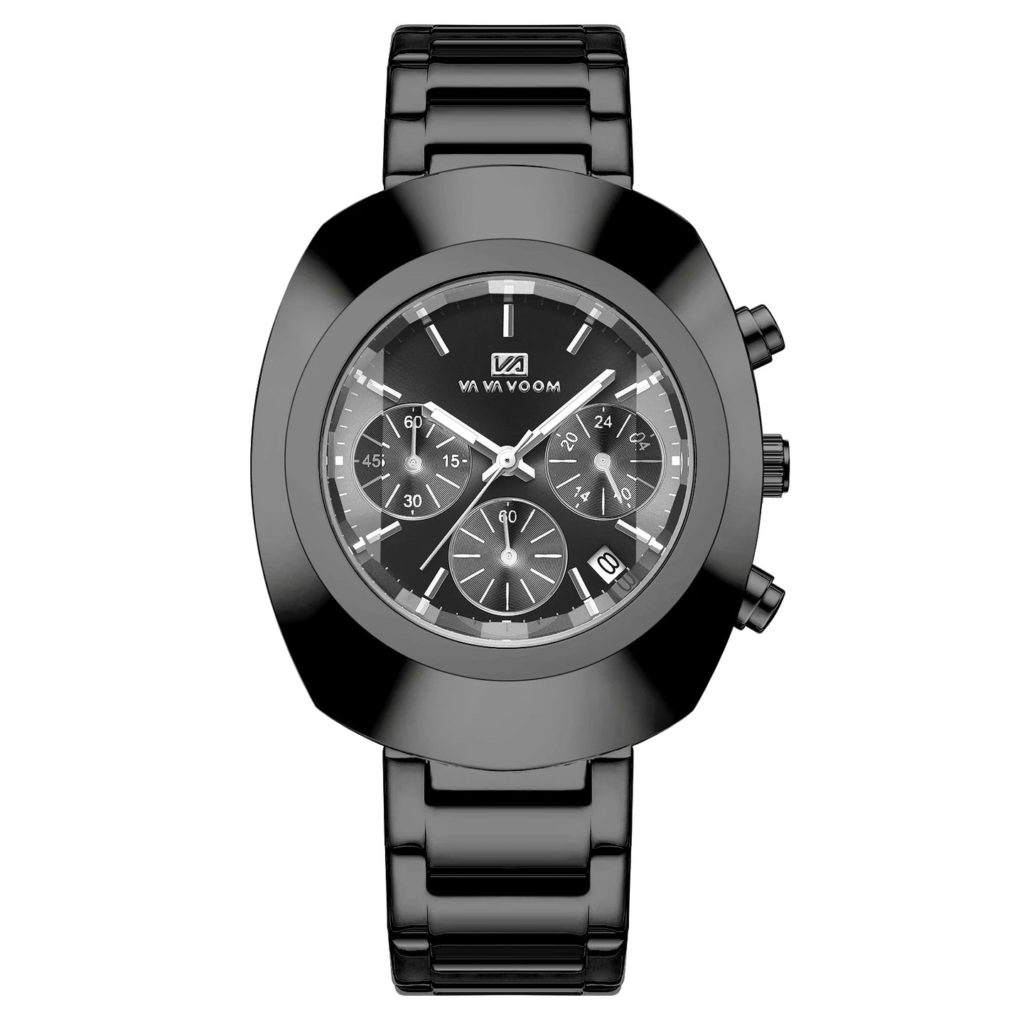 RBB Men's Multifunctional Quartz Watch – Blue & Gold Oval Dial with Stainless Steel Strap