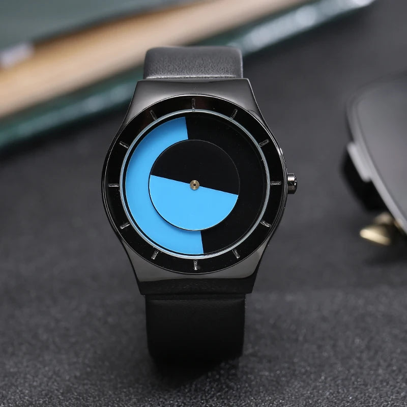 RBB Minimalist Unisex Quartz Watch – Conceptual Dial & Simple Design for Men & Women