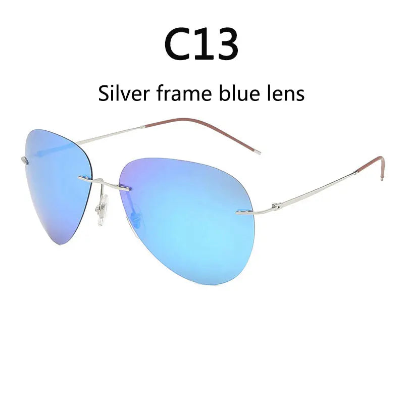 RBB Ultra-Light Frameless Photochromic Sunglasses | Polarized Titanium Goggles for Day & Night Driving & Fishing