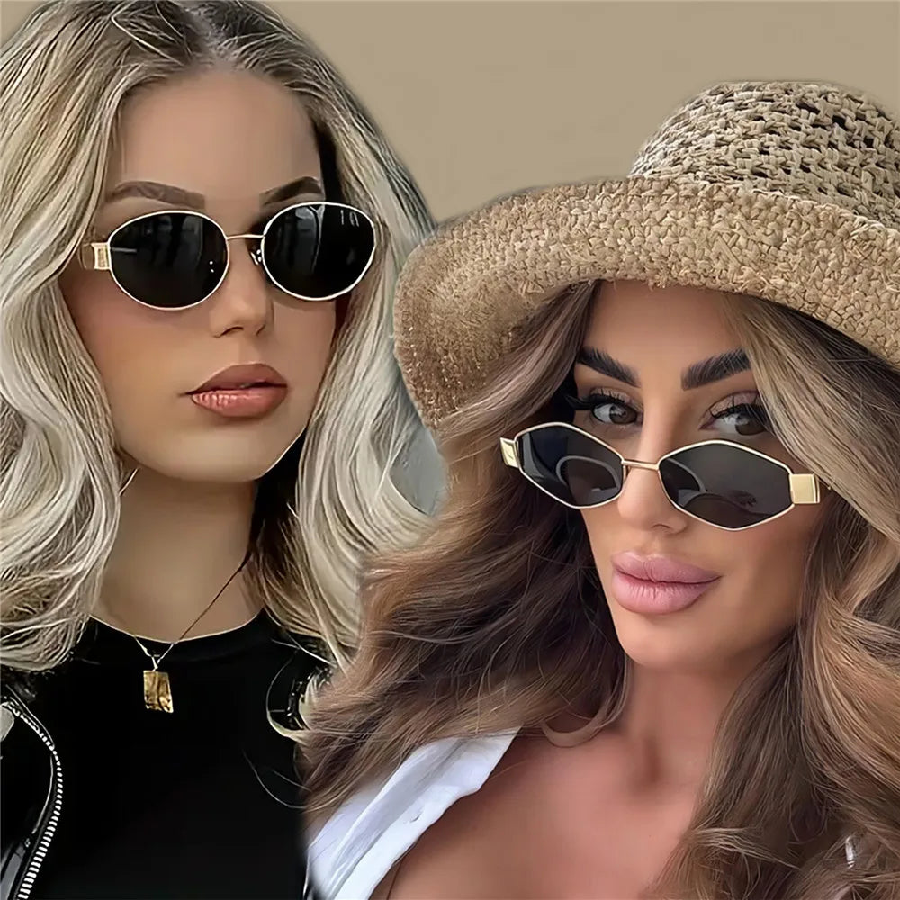 RBB Vintage Punk Round Sunglasses for Women (2PCS) | Retro Metal Frame | RBB Fashion Eyewear