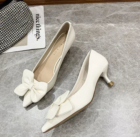 RBB With Heel Sexy Shoes for Women Moccasins Black Y2K Vacation Summer 2025 Chic and Elegant High Quality Slip-On Pumps - Size 39