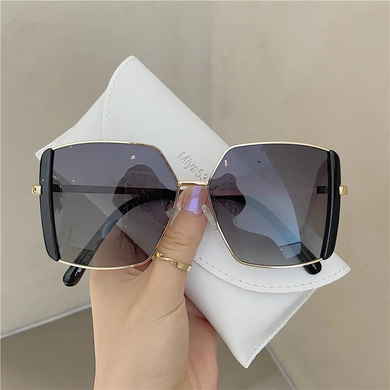RBB Fashion Square Sunglasses – Women’s UV400 Designer Metal Eyewear