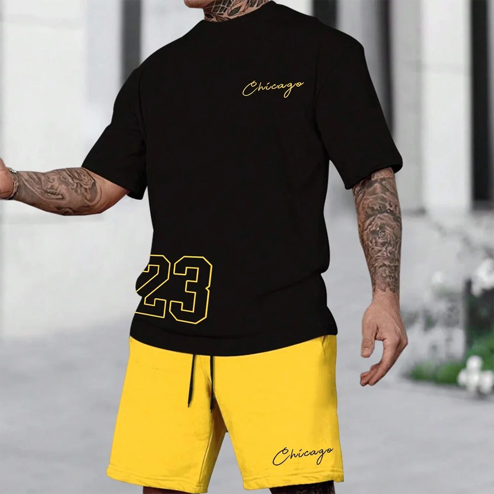 RBB 2024 New Fashion 3D Printed Men’s Oversized Short Sleeve Shorts Suit – Summer Casual Sportswear