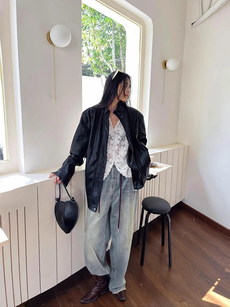 RBB Women's Y2K Lace Sheer Shirt – Sexy Hollow-Out Long Sleeve Streetwear Top