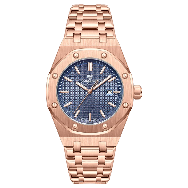 RBB Square Luxury Men's Quartz Watch – Waterproof Luminous Date Stainless Steel Sports Business Timepiece