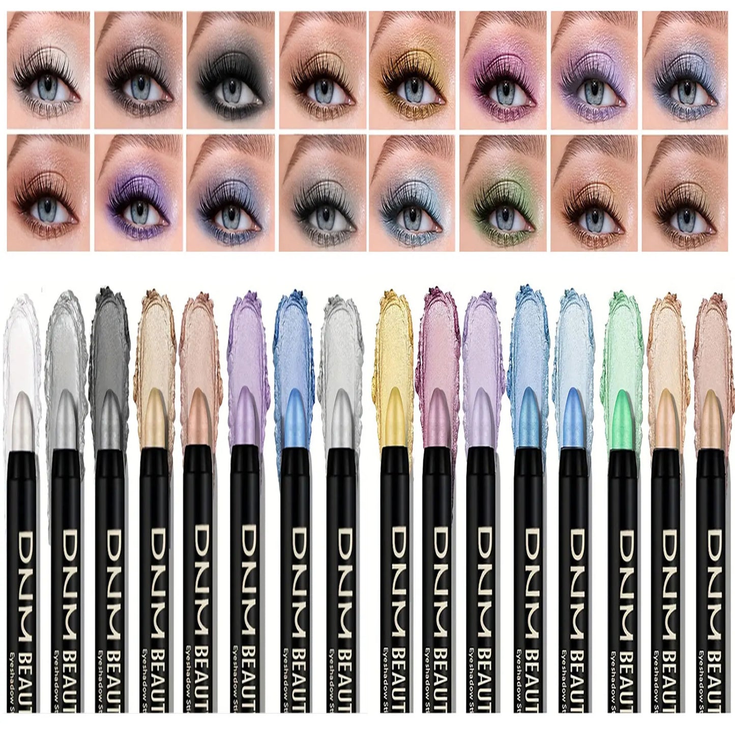 16-Color Pearlescent Glitter Eyeliner – Waterproof, Long-Lasting & Smudge-Proof